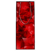 Rode Abstracte Kristal Verjaardag Aangepaste Tekst Wijn Cadeautas (Achterkant)