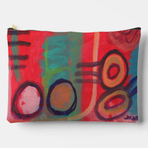Rode Abstracte kunst make-up tas