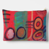 Rode Abstracte kunst make-up tas (Achterkant)