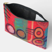 Rode Abstracte Kunst Make-uptas Etui (Open)