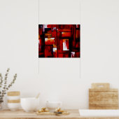Rode Abstracte Kunst Origineel Creatief Modern Poster (Keuken)