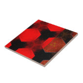 Rode Abstracte Kunstwerk Ceramische Tegel Tegeltje (Zijkant)