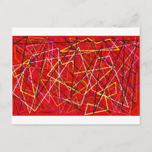 Rode abstracte lijnen briefkaart