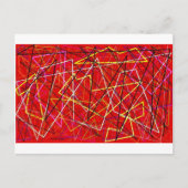 Rode abstracte lijnen briefkaart (Voorkant)