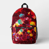 Rode abstracte mozaïekglanzend glitterpatroon bedrukte rugzak (Voorkant)