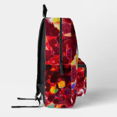 Rode abstracte mozaïekglanzend glitterpatroon bedrukte rugzak (Links)