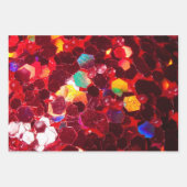 Rode abstracte mozaïekglanzend glitterpatroon inpakpapier vel (Voorkant 3)