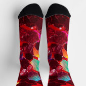 Rode abstracte mozaïekglanzend glitterpatroon sokken (Top)