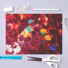 Rode abstracte mozaïekglanzend glitterpatroon tissuepapier