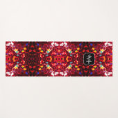 Rode abstracte mozaïekglitter mandala Monogram Yogamat (Voorkant (horizontaal))