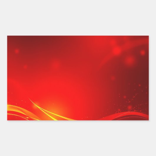 Rode abstracte rechthoekige sticker (Voorkant)