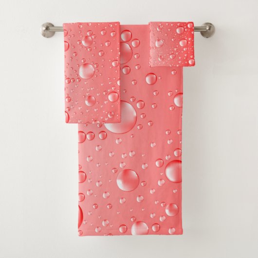 Rode Abstracte regendruppels Bad Handdoek (Insitu)