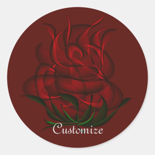 Rode Abstracte rode rozenrokers Ronde Sticker (Voorkant)
