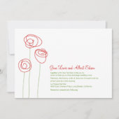 Rode Abstracte Rozen Weddenschap Kaart (Voorkant)