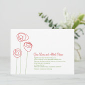 Rode Abstracte Rozen Weddenschap Kaart (Staand voorkant)