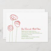 Rode Abstracte Rozen Weddenschap Kaart (Voorkant / Achterkant)