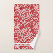 Rode Abstracte sneeuwvlok Patroon#10 ID1009 Bad Handdoek (Handdoek)