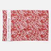 Rode Abstracte sneeuwvlok Patroon#10 ID1009 Theedoek (Horizontaal)