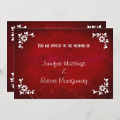 Rode Abstracte Textuur Informele Trouwdag Kaart (Voorkant / Achterkant)