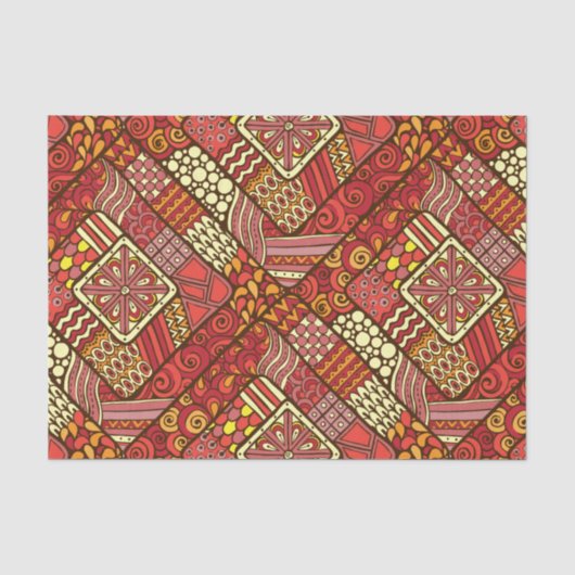 Rode abstracte tribale aztec patroon tissuepapier (Voorkant)