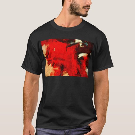 Rode Abstracte verf T-shirt (Voorkant)