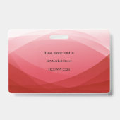 Rode Abstracte Zakelijke Foto Identificatie ID Badge (Achterkant)