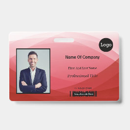 Rode Abstracte Zakelijke Foto Identificatie ID Badge