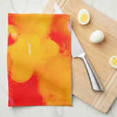 Rode abstractie theedoek (Quarter Fold)