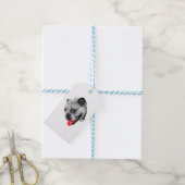 Rode accenttag cadeaulabel (Met Touw)