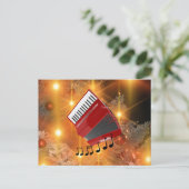 Rode Accordeon  Feestdagenkaart (Staand voorkant)