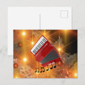 Rode Accordeon  Feestdagenkaart (Voorkant / Achterkant)