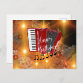 Rode Accordeon, Gefeliciteerd met je verjaardag Briefkaart (Voorkant / Achterkant)