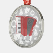 Rode Accordeon Kerst Ornament (Links)
