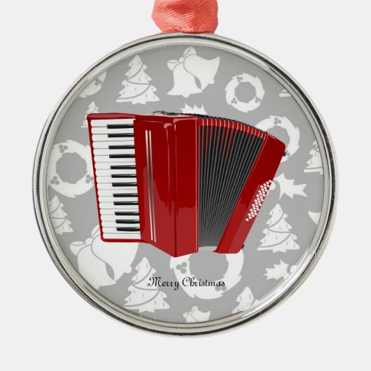 Rode Accordeon Kerst Ornament (Voorkant)