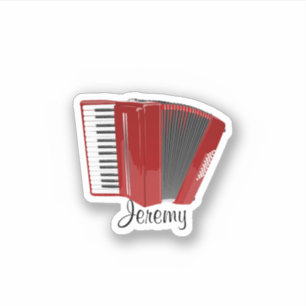 Rode accordeon sjabloon, aanpassen sticker
