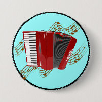 Rode accordeon (turquoise achtergrond)