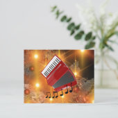 Rode Accordeon Vakantie Ontwerp Feestdagenkaart (Staand voorkant)