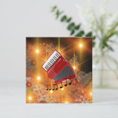 Rode accordeon vakantieontwerp feestdagenkaart (Staand voorkant)