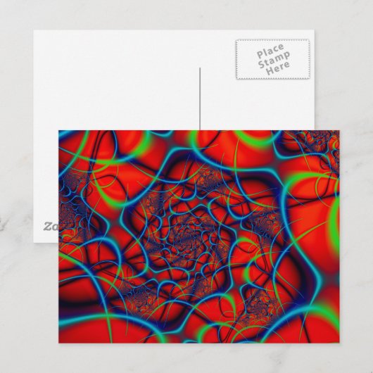 Rode achtergrond briefkaart (Voorkant / Achterkant)