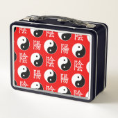 Rode achtergrond Chinees Yinyang patroon (Achterkant)