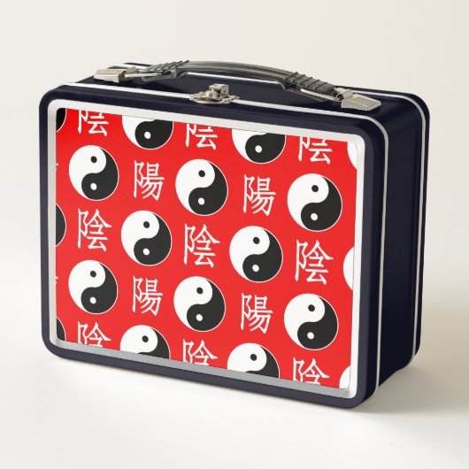 Rode achtergrond Chinees Yinyang patroon (Voorkant)