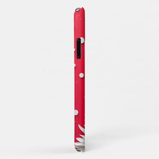 Rode achtergrond en Polka Dot Pattern Case-Mate iPhone Case (Achterkant/rechts)