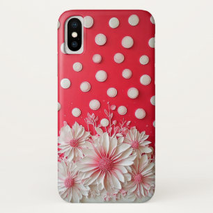 Rode achtergrond en polka stippenpatroon Case-Mate iPhone case