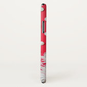 Rode achtergrond en polka stippenpatroon Case-Mate iPhone case (Achterkant / rechts)