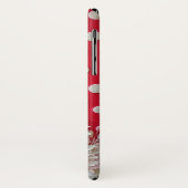 Rode achtergrond en polka stippenpatroon Case-Mate iPhone case (Achterkant/links)