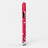 Rode achtergrond en polka stippenpatroon Case-Mate iPhone case (Achterkant/rechts)