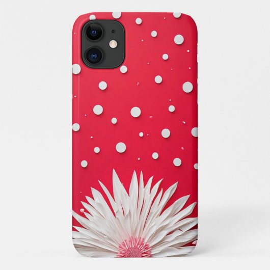 Rode achtergrond en polka stippenpatroon Case-Mate iPhone case (Achterkant)