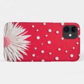 Rode achtergrond en polka stippenpatroon Case-Mate iPhone case (Achterkant (horizontaal))