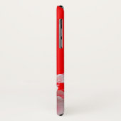 Rode achtergrond en polka stippenpatroon Case-Mate iPhone case (Achterkant/links)
