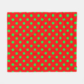 Rode Achtergrond Groene Polka Dots Design Fleece Deken (Voorkant (Horizontaal))